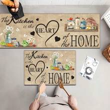 1pc, Trang trí nhà cửa, Nhà bếp là trái tim của ngôi nhà, Họa tiết trừu tượng, Thảm bếp chống trượt bằng đất sét diatomite, Thảm, Thảm trải sàn, Hình chữ nhật in 3D, Thích hợp cho phòng khách, phòng ngủ, hành lang, phòng tắm, phòng giặt - Thảm polyester, Thích hợp cho trang trí nhà cửa trong nhà và ngoài trời - Nhiều màu - Xem 4
