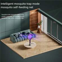 1pc USB Rechargeable Foldable Electric Mosquito Killer Fly Swatter Trap 4 IN 1 Mosquito Killer Lamp Fly Insect Zapper For Home,500mAh
