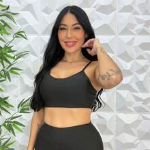 Kit Of 4 Women's Polyester Tops Without Reinforced Pads Plain Fitness Comfort Workout Gym - 彩色 - 查看 5