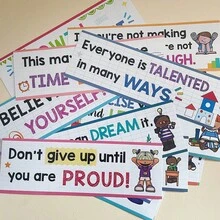 Lachilly 16PCS Growth Mindset Poster Kids English Early Educational Learning Tool Children Preschool Inspirational Quotes Positive Affirmations To Encourage Learning Boost Confidence Develop A Growth Mindset Poster Perfect Classroom Or Home Decor - Multicolor - View 6
