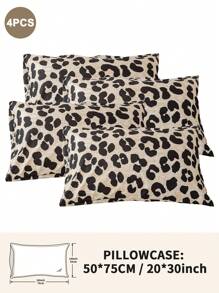 1pc/2pcs/4pcs Leopard Print Pillowcase (Pillow Insert Not Included), Soft & Comfortable, Suitable For All Seasons - Multicolor - View 40
