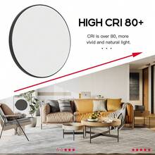 CANMEIJIA 1pc LED Ceiling Light, Modern Indoor Decorative Lamp, Black Round LED Recessed Ceiling Light, Suitable For Living Room, Bedroom, Kitchen, Bathroom, 185-265V, 18W/30W/40W/50W, 3000K Warm White/4000K Neutral White/6500K Cool White, Dimmable 3 Color Temperatures, For Bedroom, Balcony, Bathroom, Living Room, Room, Garage Lighting - Black Round Ceiling Lamp - View 10