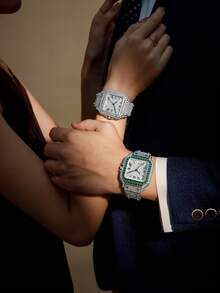 DAYAND NIGHT 2025 New 42mm Full Rhinestone Luxury Quartz Watch, Iced-Out Diamond Watch, Moissanite Roman Watch, Dazzling, Unisex, Business Casual, Fashion Versatile, Waterproof, Popular Model - 22 Colors, Suitable For Party, Banquet, Daily Wear, Gift For Valentine's Day, Anniversary, Birthday - 玫瑰金 - 查看 3