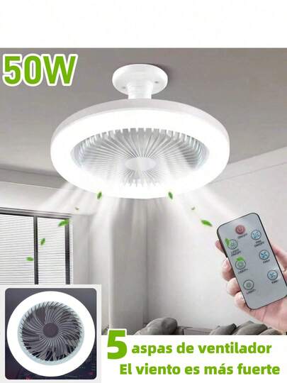 Ventilador de techo de anillo LED,Ventilador de Techo con Control Remoto de Luces,3 Velocidades,Con Función de Temporizador,para Cocina/Baño/Dormitorio