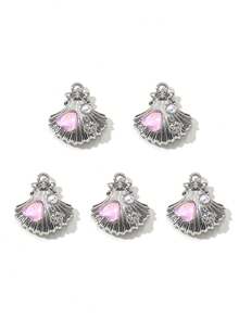 10/20 件随机粉色 Y2K 蝴蝶和月亮形吊坠、耳环、项链 DIY 珠宝