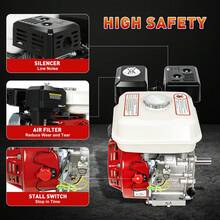 6.5HP 200cc 4-Stroke Gasoline Engine - 3KW/3600RPM Power Motor With 6.5L Fuel Tank For Pumps, Tillers & Farm Equipment (Pull Start, Air-Cooled) - Red Black - View 3