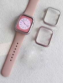 Huastonband 1件相容保護殼 PC 硬材質電鍍玫瑰粉鏤空框架 手錶保護框 適用於 Watch Ultra 3 2 1 SE S10 S9/S8/S7/S6/S5/S4/S3/S2/S1 系列 適合年輕時尚女孩 粉色女性手錶愛好者 38mm/40mm/41mm/42mm/44mm/45mm/46mm/49mm - 粉紅色 - 查看 4