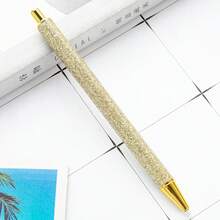 Push Button Gold Powder Ball Point Pen, Metallic Ballpoint Pen For Office & Student, Gift Stationery - Multicolor - View 4