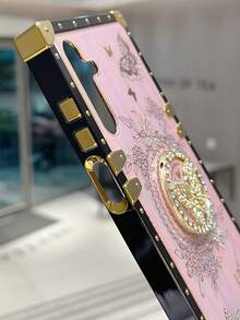 Aurora Bracket Phone Case Compatible With IPhone 11/12/13/14/15 Pro Max, Galaxy S24/S23/S22/S21 Ultra, A13/A14/A22/32/34/52/53/54/72/73/24, Z Flip 6/5/4/3 - Pink - View 3