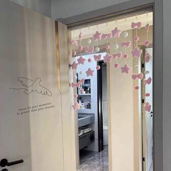 7/9 unidades, cortina de puerta cálida y linda con forma de corazón rosa, decoración colgante para habitación, cubierta divisoria para dormitorio, decoración para el hogar, decoración de habitación, apta para bodas y fiestas de cumpleaños, decoración de fiesta