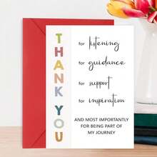 1PC Cute Thank You Card To Teacher Appreciation Gift To Mentor, Educator, Pastor, Dad, Mom, Boss, Grateful For Your Support, Graduate Thanks Card For Teacher - Multicolor - View 9