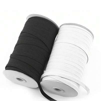 10/20 Meter Schwarz & Weiß Hochelastisches Latex Gummiband - Strapazierfähiger elastischer Stoffgurt, sortierte Größen, geeignet für DIY-Projekte & Reparaturen, Nähzubehör | Vielseitige Gummibänder | Glatte Textur Tape (ohne Spule)