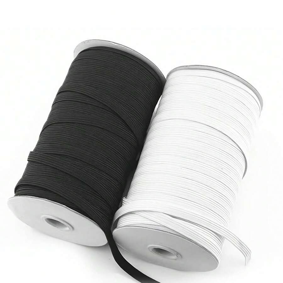 10/20 قطعة شريط مطاطي أسود وأبيض عالي المرونة - حبل قماش مطاط متين، متعدد الأحجام، مناسب للمشاريع DIY والإصلاحات، أساسيات الخياطة | شرائط مطاطية متعددة الاستخدامات | نسيج ناعم (بدون بكرة)