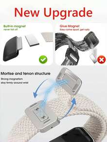 升级款磁吸编织弹力表带,带磁吸表扣,兼容 表带 38mm 40mm 41mm 42mm 44mm 45mm 46mm 49mm 男女款,柔软尼龙运动单圈表带,兼容 Series 11 10 9 8 7 6 5 4 3 Ultra 3 2 1 SE - 升級磁吸扣-灰粉綠 - 查看 4