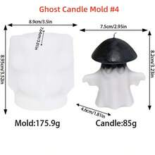 Molde de silicona para velas con forma de fantasma de Halloween 3D, herramienta para hacer manualidades de yeso y resina, regalos artesanales para festividades y decoración para el hogar - Multicolor - Ver 14