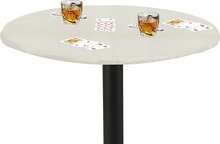 Felt Card Game Table Cover For Poker, Mahjong, Domino, Bridge And Board Game, Elastic Fitted Tablecloth For 36 To 48 Inch Round Tables - Ivory,7014891 - 彩色 - 查看 1