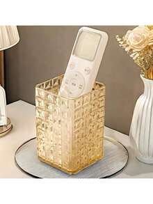 1/2/4个装透明塑料化妆品收纳盒，大容量化妆刷架，桌面收纳盒，可存放口红、眼线笔、文具、化妆品，适用于浴室、卧室、宿舍、办公室 - 彩色 - 查看 9