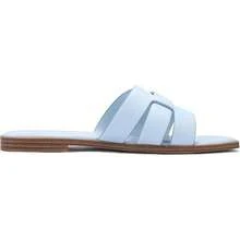 Dressy Summer Flat Sandals With Square Open Toe - Light Blue - View 5
