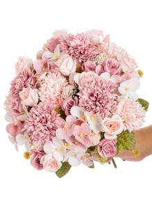 1 Pieza Flores artificiales de peonía de seda Ramo de hortensias para decoración de boda DIY, material para corona, flores para sujetar en la muñeca, en el pecho, en la cabeza, decoración para el auto de bodas, decoración de arco del dintel, para decorar el hogar, el comedor, el dormitorio, floreros, materiales de decoración para fiesta de cumpleaños, regalos para el Día de San Valentín y Año Nuevo