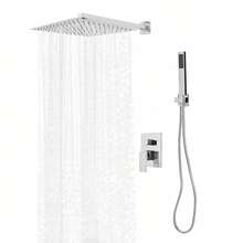 YUNRUX Shower System 30x30cm, Shower Fitting Complete Set Silver Concealed 360° Rain Shower For Houses, Hotels, Schools, Gyms, Swimming Pools, Apartments (Silver)