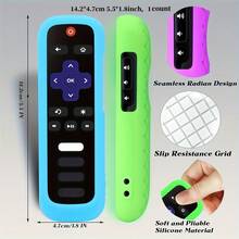 Funda protectora de silicona para control remoto de TV, de silicona suave que brilla en la oscuridad, resistente a la suciedad, adecuada para Roku Rc280 universal con cordón