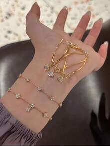 1 件纯银泡泡圆形钻石蛇骨手链，适合女士 - 锆石点缀，高档外观，百搭堆叠，精致的小众工艺 - 圓鑽手鍊 - 查看 8