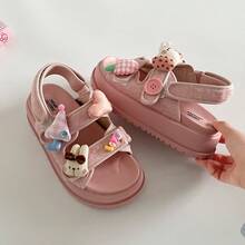 Thick-Soled Sandals With A Fun Cartoon Print And Three-Dimensional, Non-Slip Shading For Comfortable Summer Wear. Cute - Pink - View 1
