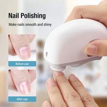 2 IN 1 Electric Nail Clipper Cutter With LED Light Automatic Nail Grinder Trimmer For Adult Mini Manicure Tools Nail Care﻿ - White - View 6
