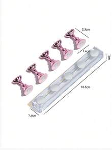 2pcs Magnetic Nail Holders Pink And Silver False Nail Practice Display Stand For Beginners And Nail Salon Supplies Nail Art Tools - Multicolor - View 6