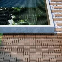 30Pcs Plastic Interlocking Deck Tiles, Solid Acacia Deck Tiles 12''x12''Interlocking Flooring Tiles Checker Pattern ,Patio Floor Decking Tiles For Balcony Decor Backyard - 棕色 - 查看 7