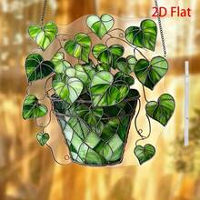 1 件美丽的铃兰图案，厚度 0.3 厘米，彩色窗挂式太阳捕手，彩色玻璃风格，适合卧室和客厅，是送给朋友和家人的理想礼物，太阳捕手