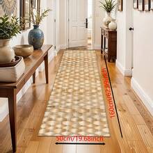 1 pieza, alfombra de cocina hecha a mano con cuerda de paja y estampado de bambú, antideslizante de diatomita, alfombra rectangular impresa en 3D, adecuada para sala de estar, dormitorio, pasillo, baño, lavandería - Alfombra de poliéster para decoración del hogar, interior y exterior