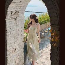 Women Midi Dresses - 6809-吊帶洋裝單層無紗 - 查看 5