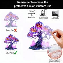 1/3pcs Tree Of Life Desktop Ornaments, Horror Ghost Skull Decorations, Suitable For Home Window Display, Halloween Home Interior Decoration, 2D Acrylic - Halloween Decorations - View 7