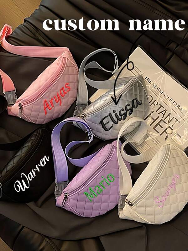 Embroidered Personalized PU Belt Bag,Toddler Youth Fanny Pack Cross Body,Custom Kids Bag, Custom Belt Bag, Kids Gift