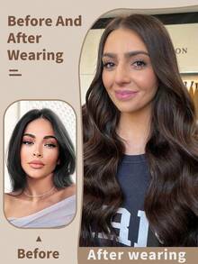 Clip In Hair Extensions Black Color 14 CLips 22 Inch Long Straight Hair Extension For Women Full Head Synthetic Hair Extensions Hairpieces 5 PCS Set - Black Brown - View 5