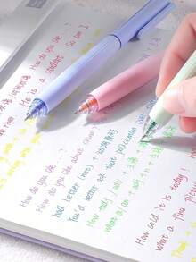 Set de 5 bolígrafos de gel multicolor de 0.5mm, de seque rápido, para escribir, ideal para la vuelta al cole - Multicolor - Ver 8