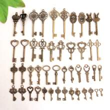 46pcs Mix Vintage Skeleton Keys Pendants, Filigree Steampunk Keys Antique Bronze Keys Charms Pendants, Jewelry Findings Making Accessory For DIY Necklace Bracelet