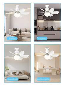 1 Piece Fan With Light  Lighting Suitable For Living Room Study Room Garage E27 Base 50W 5000LM Fan Light Adjustable Light With Remote Control - White - View 11