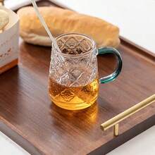 1pc竹托盘，长方形实木托盘，高架家用杯，茶盘，面包盘，蔬菜盘 - 咖啡棕 - 查看 2