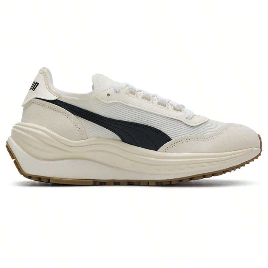 Puma Zapatillas deportivas ligeras y amortiguadoras de estilo casual Rider Elite para hombres y mujeres, 402922-06 - Azúcar de almendras blancas y negras cálidas - Ver 1