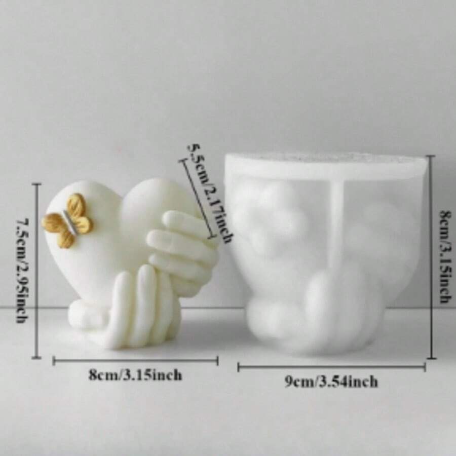 Hand Hold Love Silicone Candle Mold Valentine's Day Love Candle Soap Gypsum Crafts Resin Cement Mold Handmade Candle Making Tool