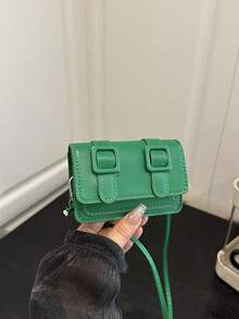 Mini Fashionable Solid Color Minimalist Flap Shoulder Bag, Suitable For Shopping, Wallet Storage, Young Women, College Students, Newlyweds, Office Ladies, Etc. Ideal For Office, University, Work, Business, Commuting, Outdoor Activities, Travel And Excursions.