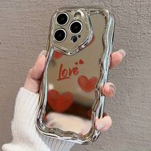 Funda para teléfono 1 pieza ¿Adecuado para 16 Pro/ 16 Plus/ 16 Pro/ 16, 15/ 14/ 13/ 12/ 11? Nuevo teléfono galvanizado con forma de onda y patrón de moda, lente con orificio de precisión, funda integrada de TPU antigolpes y anticaída. - Blanco - Ver 6