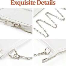 Women's Clear Crossbody Bag Stadium Approved PVC Purse Zipper Transparent Shoulder Bag For Outdoor Activities, Concerts & Sports Events - 銀色 - 查看 6