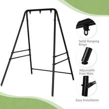 133*137*180cm Wrought Iron Four-Legged Standing 200kg Three Rings Hanging Chair Frame - Black - View 10