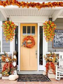 5/2/1 件人造花 29.52 英寸假牵牛花壁挂秋季人造花仿真户外植物，秋季派对装饰，适用于门廊墙壁露台户外花园装饰，感恩节万圣节礼物