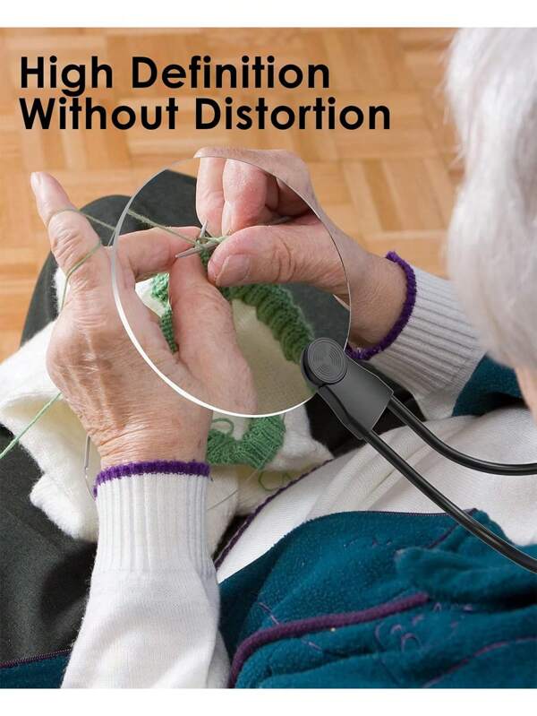 Magnifying Glass Foldable Hands-Free Magnifying Glass For Reading, Adjustable Magnifier With Stand Neckwear For Seniors Low Vision When Sewing, Crafting, Cross Stitch, Inspection, Repair