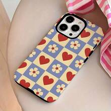 Funda de Teléfono 2 en 1 con Diseño Floral de Corazón Rojo - Estructura de Doble Capa Resistente Proporciona Mejor Protección, Duradera y a Prueba de Golpes - Compatible con iPhone 16, 15, 14, 13, 12, 11, Plus, Pro, Max, Regalo Ideal de Cumpleaños y Año Nuevo para Amigos, Familia y Seres Queridos - Colores mixtos - Ver 6
