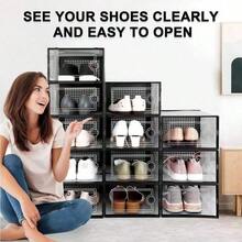 1/9 Pack Large Shoe Storage Box Organizer For Closet, Versatile Clear Plastic Stackable Sneaker Shoe Rack Containers Bins Holders, Portable Closet Organizers And Storage